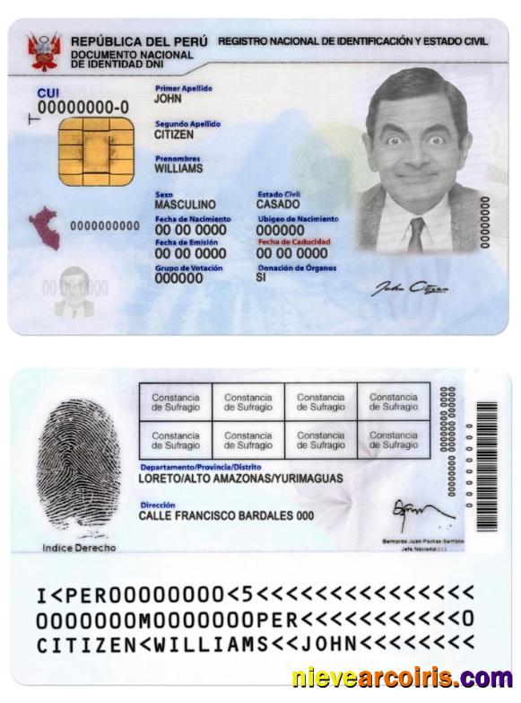 Peru identity card